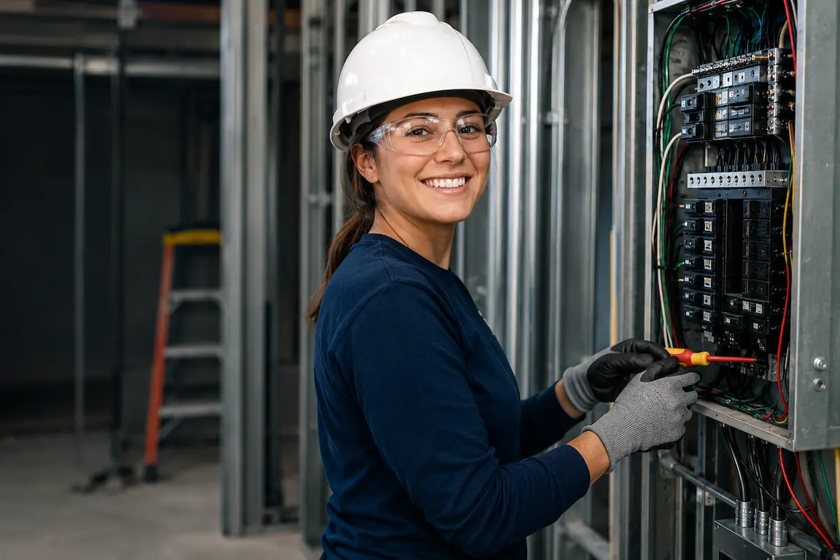 Person doing electrical work